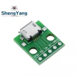 10pcs  MICRO USB to DIP Adapter 5pin female connector B type pcb converter pinboard 2.54